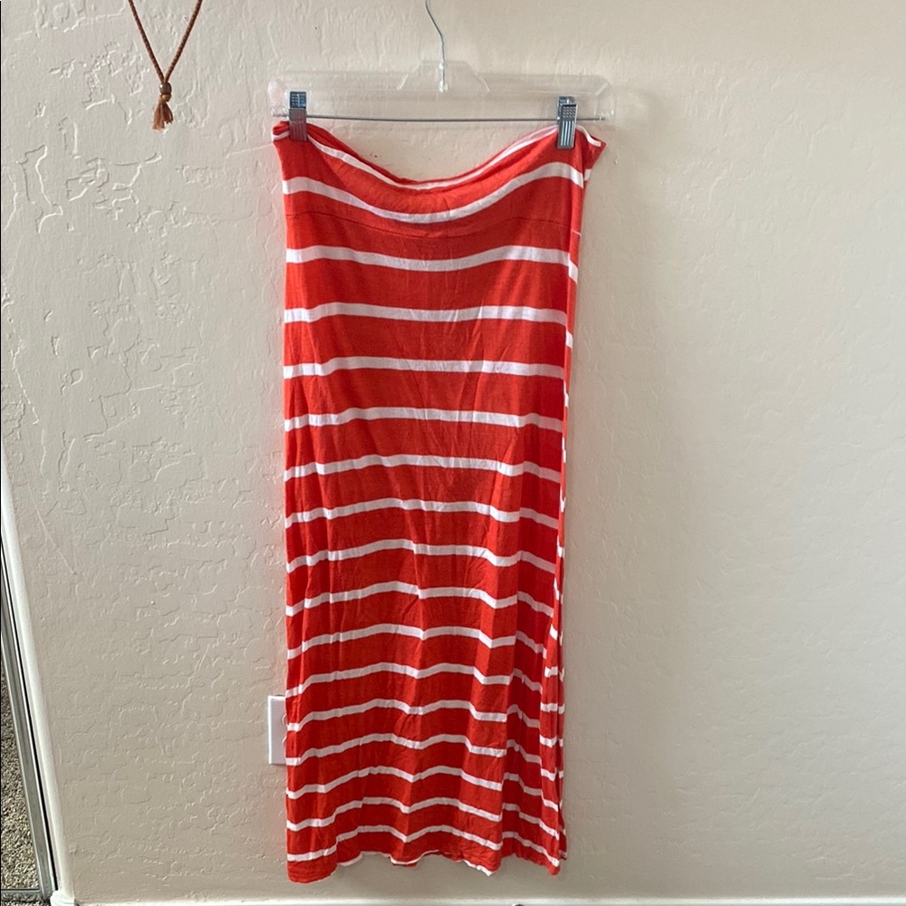 Red and White Striped Skirt